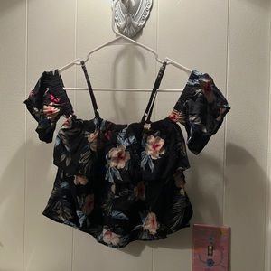 Cold Shoulder Flower Top